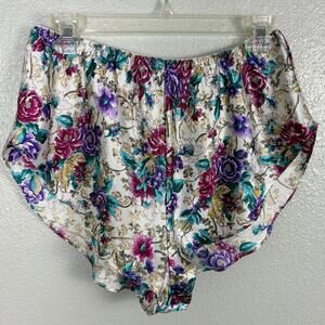 Vintage Size Large Extreme Cheeky Lingerie Nightie Sleep Bottom Shorts Floral